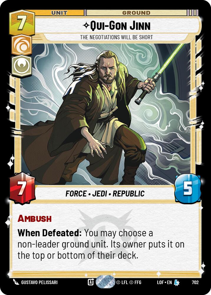 Qui-Gon Jinn - The Negotiations Will Be Short (702) (Foil) (702) [Legends of the Force] | Exor Games New Glasgow