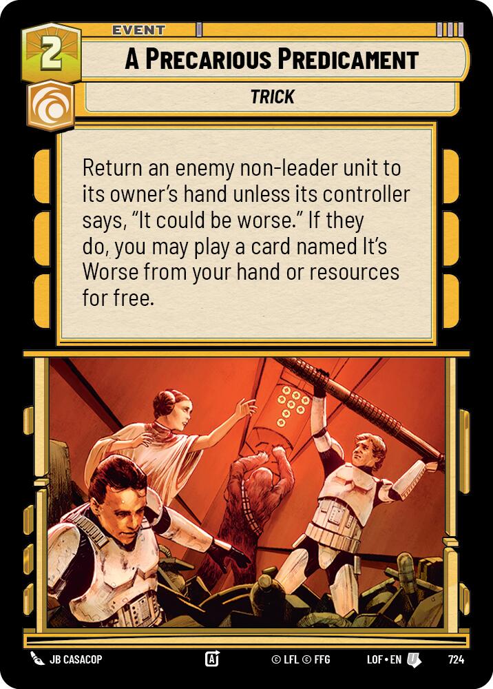 A Precarious Predicament (724) (Foil) (724) [Legends of the Force] | Exor Games New Glasgow