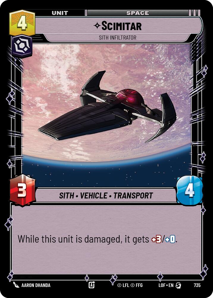 Scimitar - Sith Infiltrator (735) (Foil) (735) [Legends of the Force] | Exor Games New Glasgow