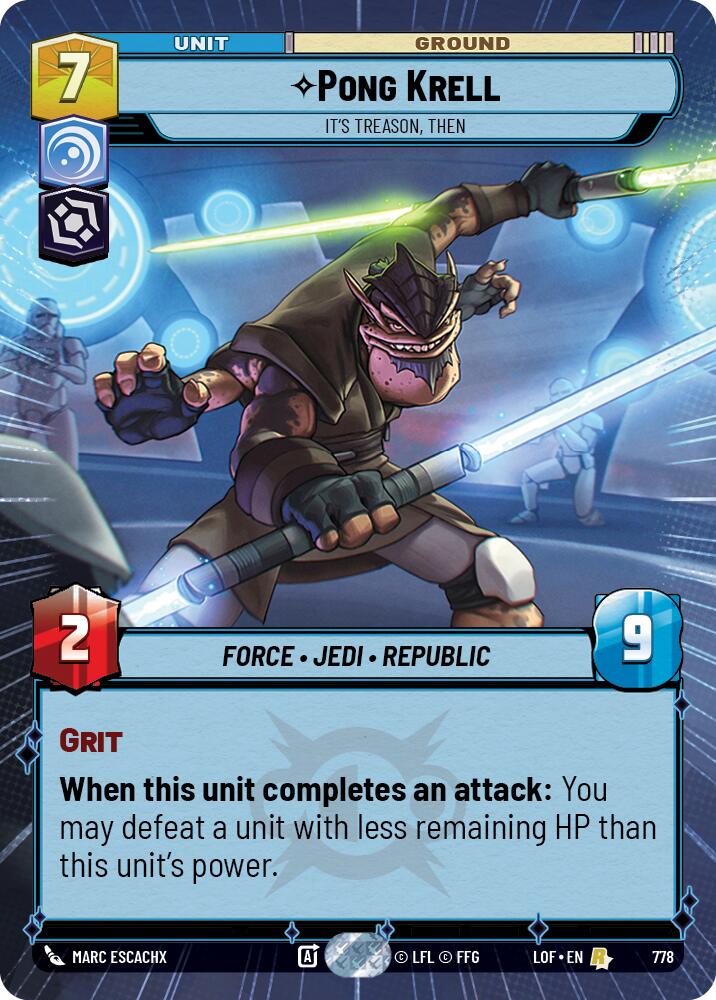 Pong Krell - It's Treason, Then (778) (Hyperspace Foil) (778) [Legends of the Force] | Exor Games New Glasgow