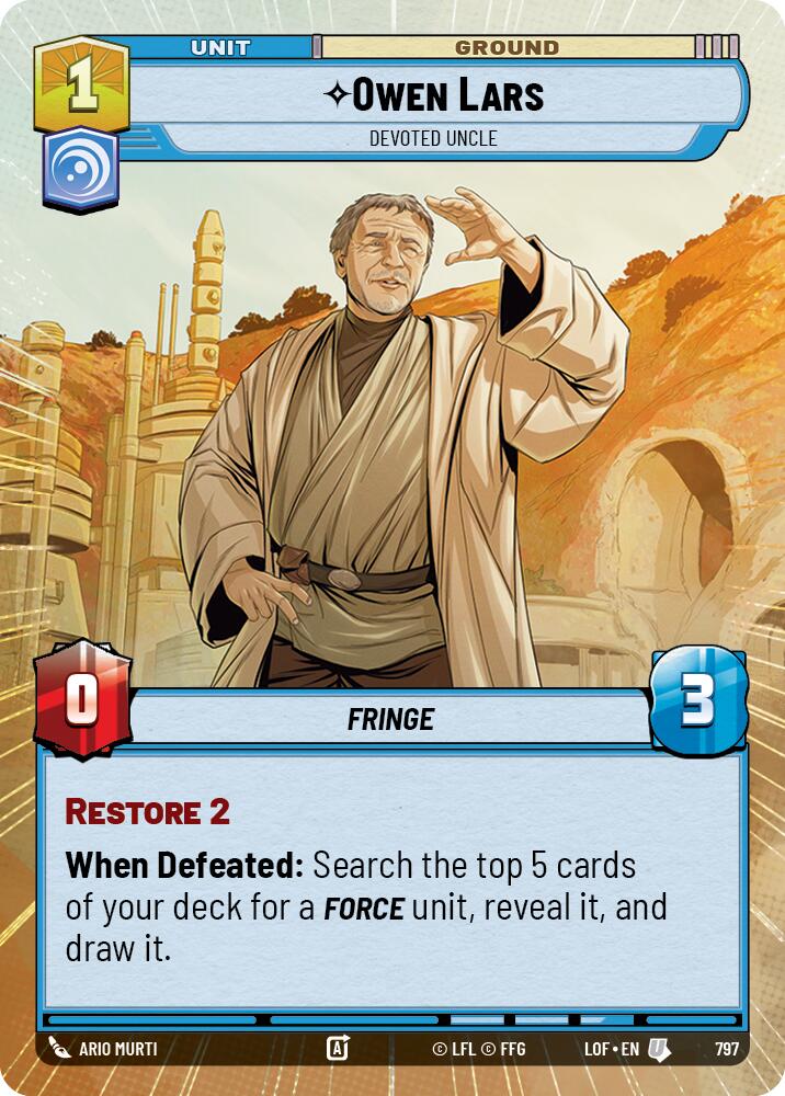 Owen Lars - Devoted Uncle (797) (Hyperspace Foil) (797) [Legends of the Force] | Exor Games New Glasgow