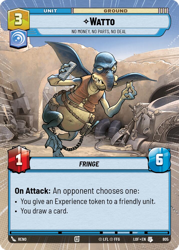 Watto - No Money, No Parts, No Deal (805) (Hyperspace Foil) (805) [Legends of the Force] | Exor Games New Glasgow