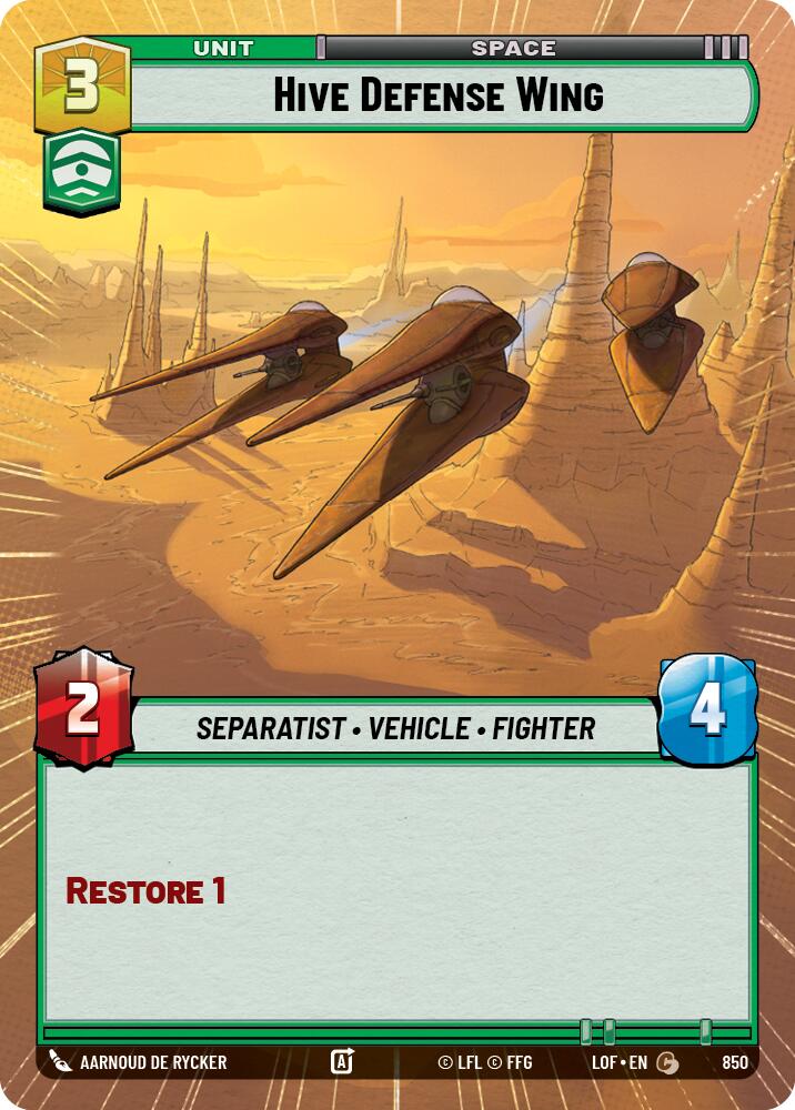 Hive Defense Wing (850) (Hyperspace Foil) (850) [Legends of the Force] | Exor Games New Glasgow