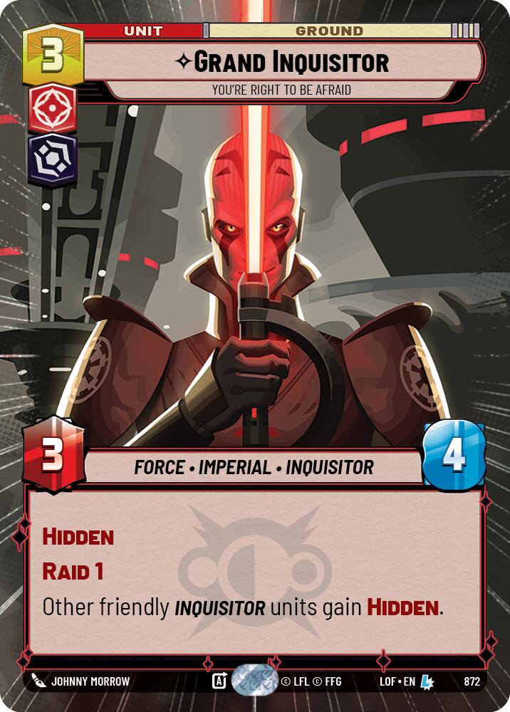 Grand Inquisitor - You're Right to Be Afraid (872) (Hyperspace Foil) (872) [Legends of the Force] | Exor Games New Glasgow