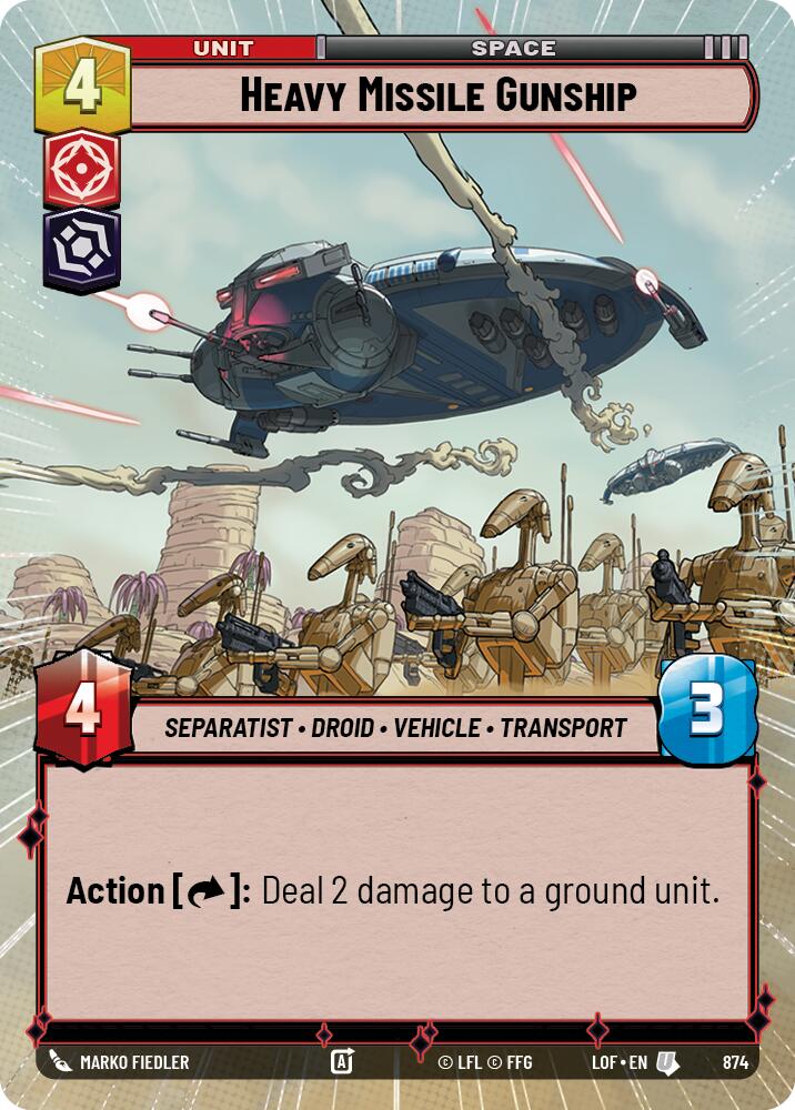 Heavy Missile Gunship (874) (Hyperspace Foil) (874) [Legends of the Force] | Exor Games New Glasgow