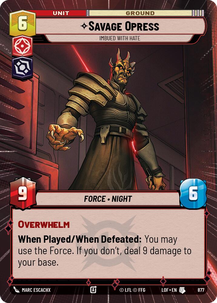 Savage Opress - Imbued With Hate (877) (Hyperspace Foil) (877) [Legends of the Force] | Exor Games New Glasgow