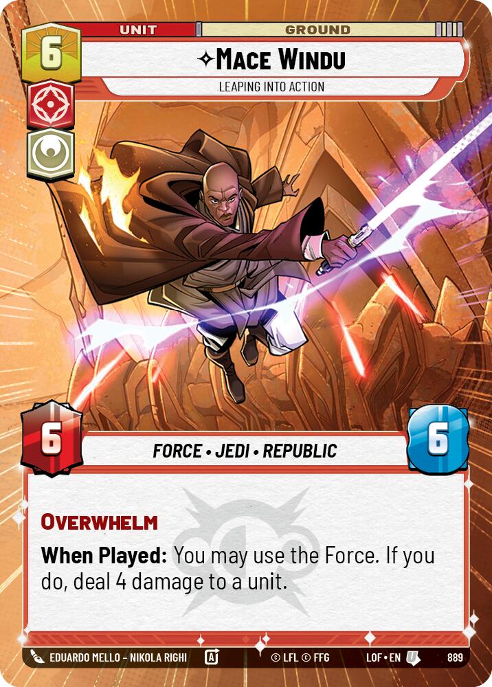 Mace Windu - Leaping into Action (889) (Hyperspace Foil) (889) [Legends of the Force] | Exor Games New Glasgow