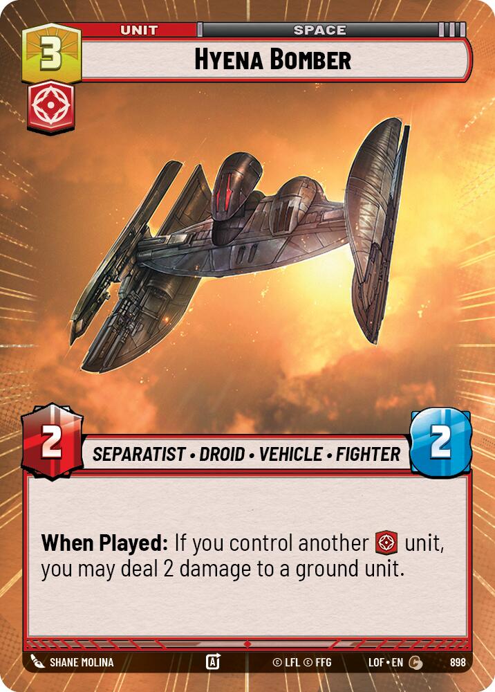 Hyena Bomber (898) (Hyperspace Foil) (898) [Legends of the Force] | Exor Games New Glasgow
