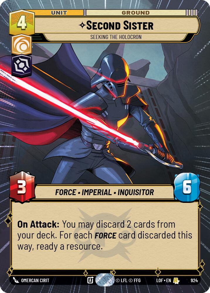 Second Sister - Seeking the Holocron (924) (Hyperspace Foil) (924) [Legends of the Force] | Exor Games New Glasgow