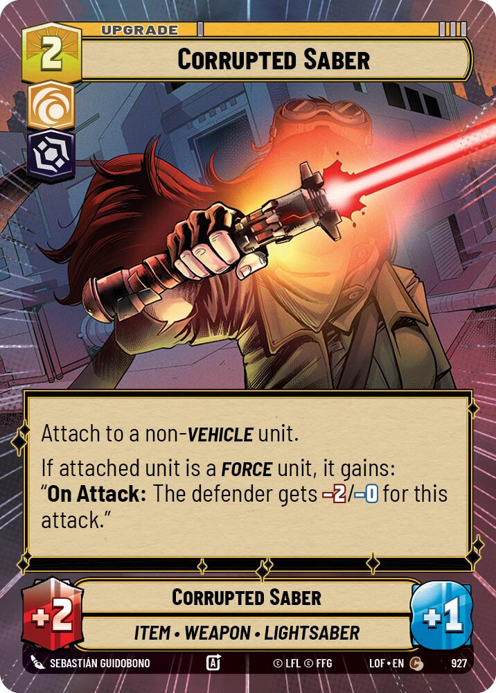Corrupted Saber (927) (Hyperspace Foil) (927) [Legends of the Force] | Exor Games New Glasgow