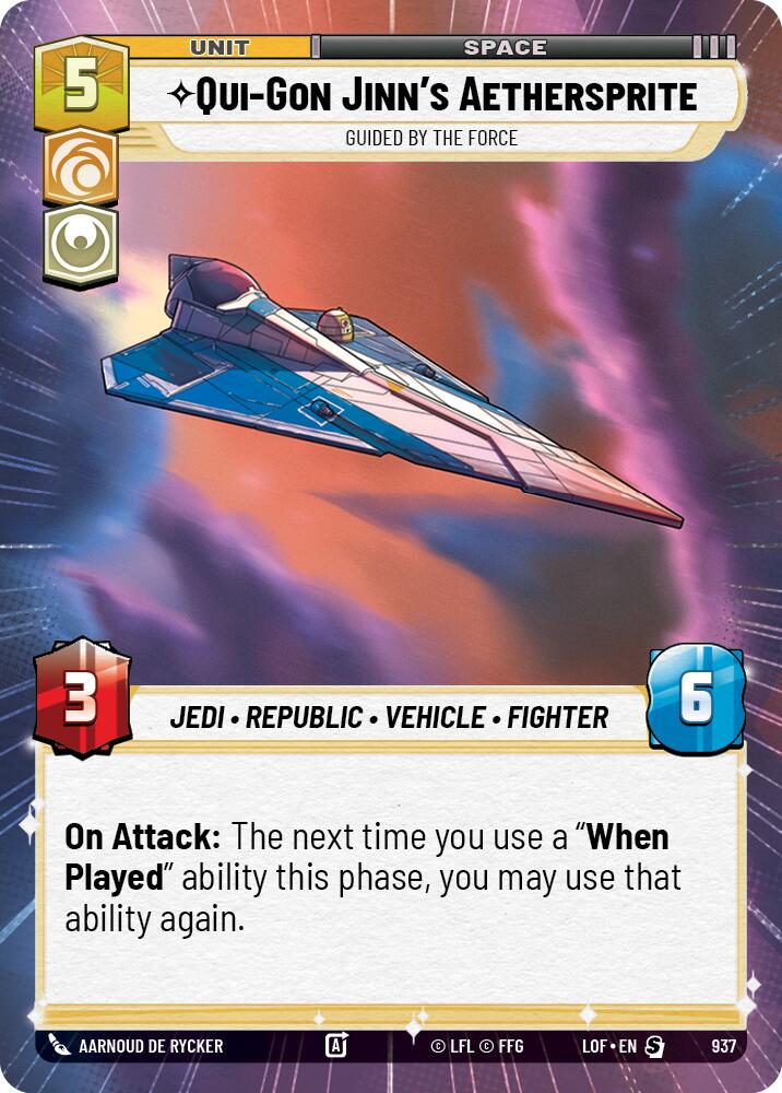 Qui-Gon Jinn's Aethersprite - Guided by the Force (937) (Hyperspace Foil) (937) [Legends of the Force] | Exor Games New Glasgow