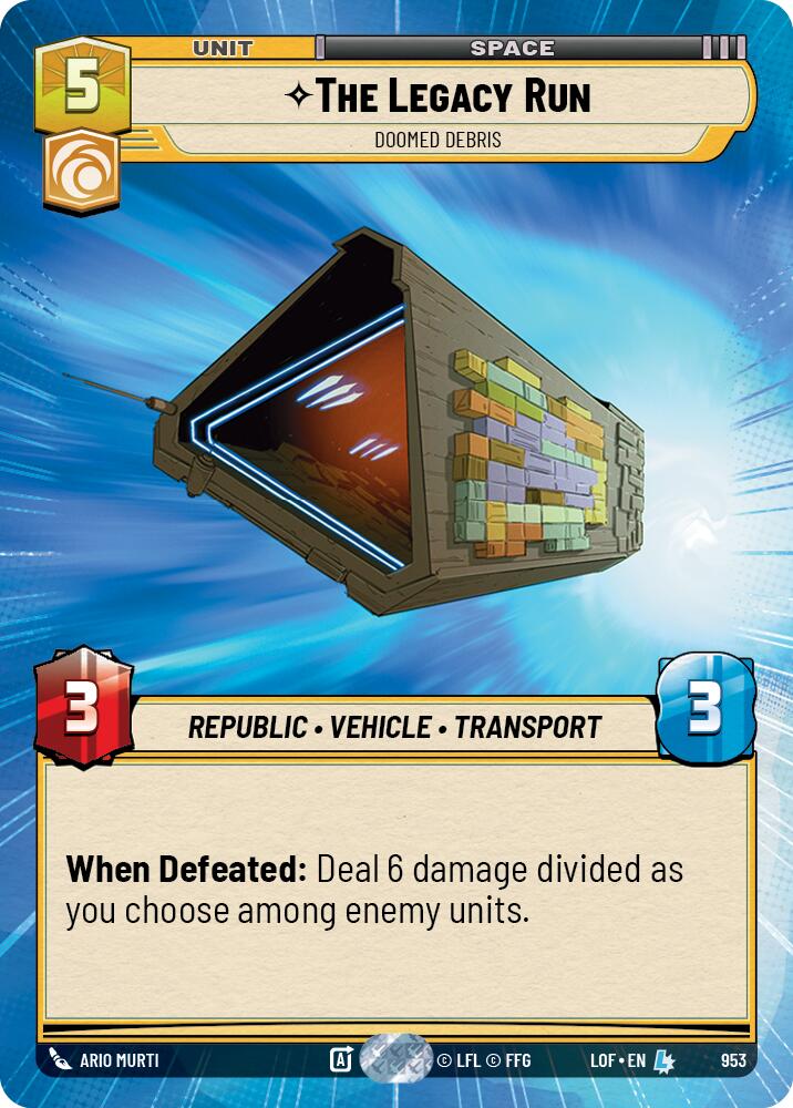 The Legacy Run - Doomed Debris (953) (Hyperspace Foil) (953) [Legends of the Force] | Exor Games New Glasgow