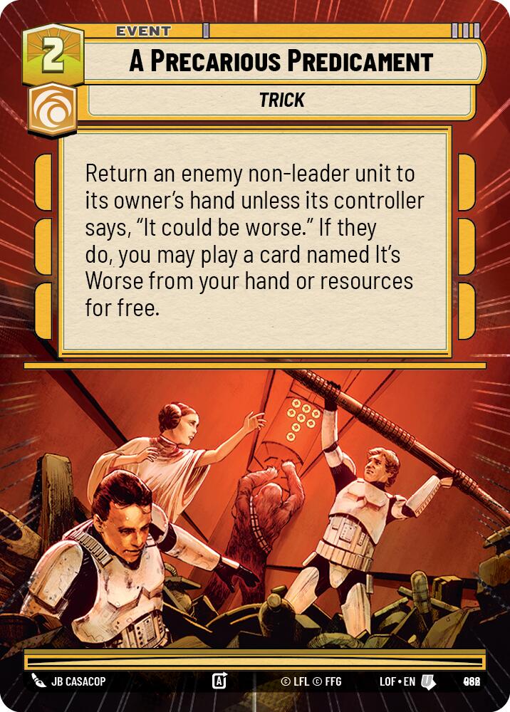 A Precarious Predicament (962) (Hyperspace Foil) (962) [Legends of the Force] | Exor Games New Glasgow