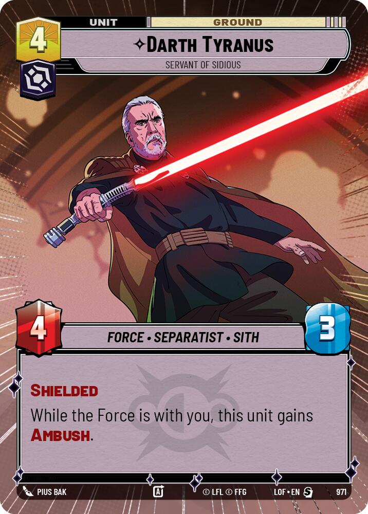 Darth Tyranus - Servant of Sidious (971) (Hyperspace Foil) (971) [Legends of the Force] | Exor Games New Glasgow