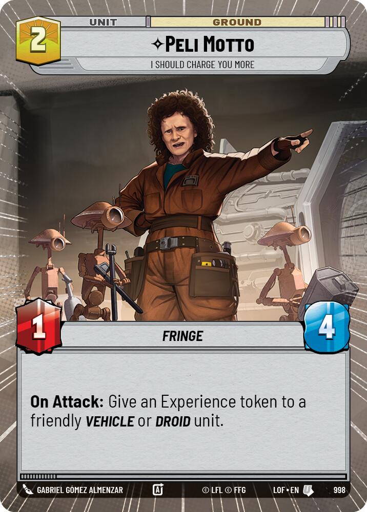 Peli Motto - I Should Charge You More (998) (Hyperspace Foil) (998) [Legends of the Force] | Exor Games New Glasgow