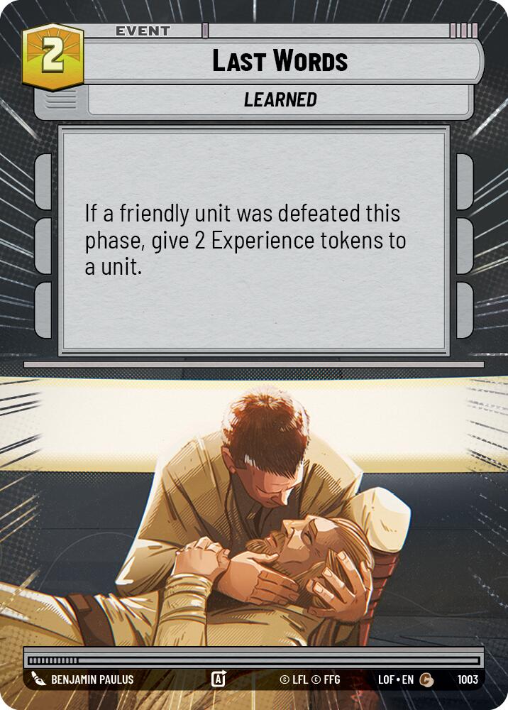 Last Words (1003) (Hyperspace Foil) (1003) [Legends of the Force] | Exor Games New Glasgow