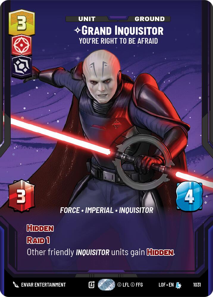 Grand Inquisitor - You're Right to Be Afraid (1031) (Prestige) (1031) [Legends of the Force] | Exor Games New Glasgow