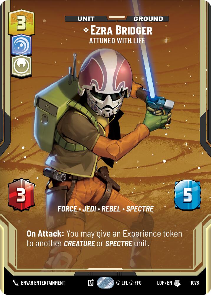 Ezra Bridger - Attuned With Life (1078) (Prestige Foil) (1078) [Legends of the Force] | Exor Games New Glasgow