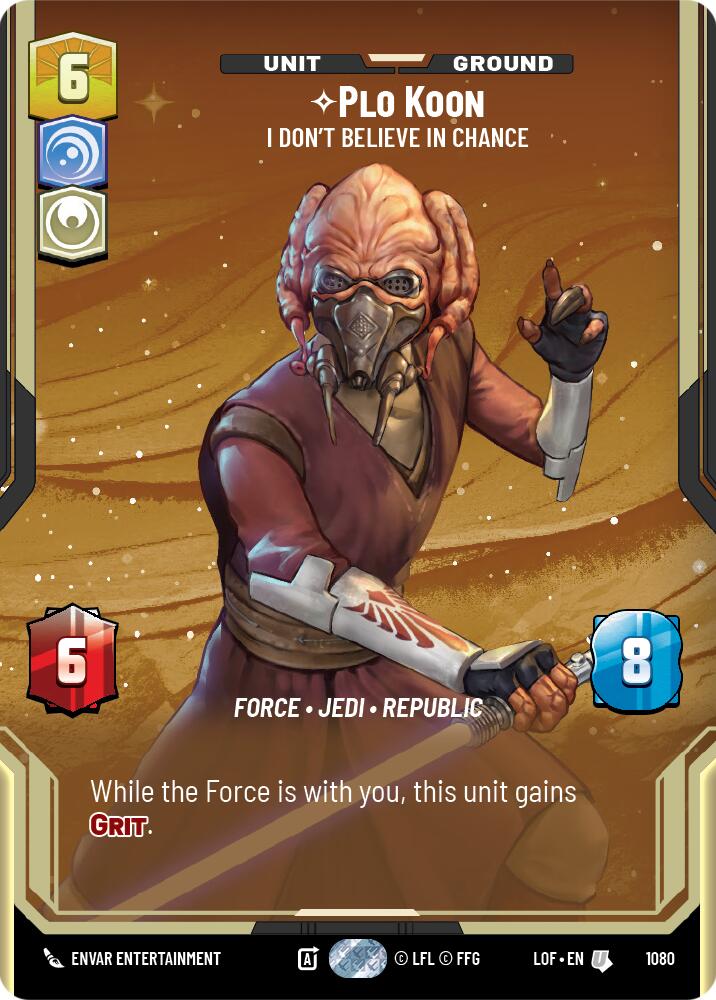 Plo Koon - I Don't Believe in Chance (1080) (Prestige Foil) (1080) [Legends of the Force] | Exor Games New Glasgow