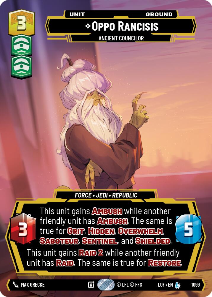 Oppo Rancisis - Ancient Councilor (1099) (Prestige Foil) (1099) [Legends of the Force] | Exor Games New Glasgow
