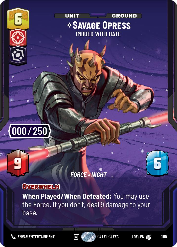 Savage Opress - Imbued With Hate (1119) (Serialized) (1119) [Legends of the Force] | Exor Games New Glasgow