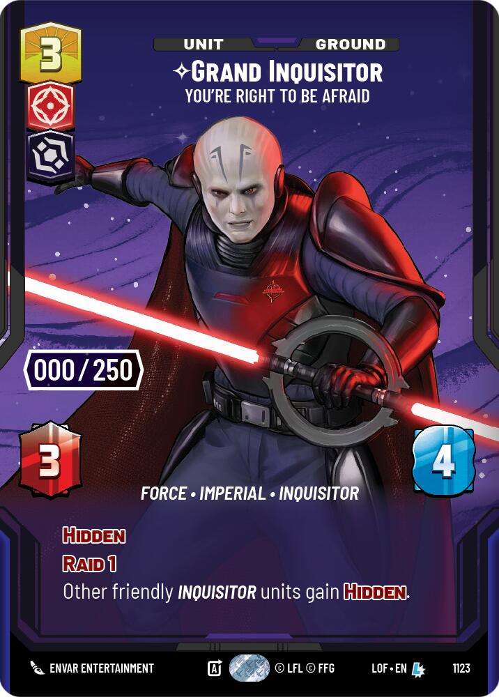 Grand Inquisitor - You're Right to Be Afraid (1123) (Serialized) (1123) [Legends of the Force] | Exor Games New Glasgow