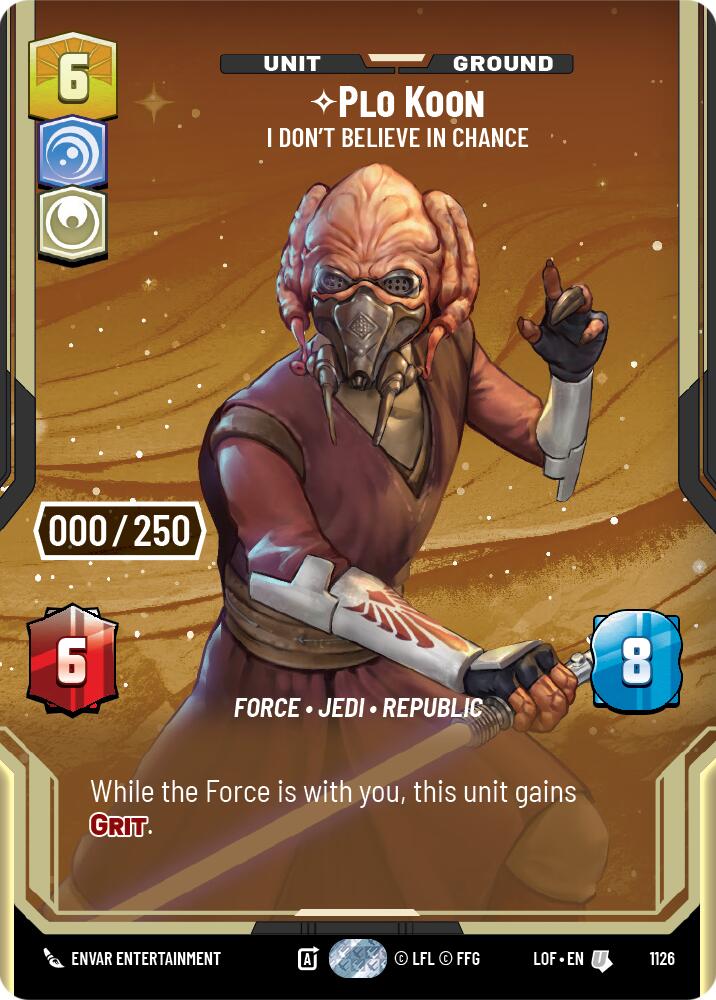 Plo Koon - I Don't Believe in Chance (1126) (Serialized) (1126) [Legends of the Force] | Exor Games New Glasgow