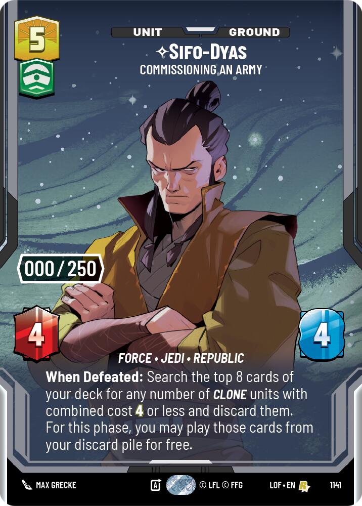 Sifo-Dyas - Commissioning An Army (1141) (Serialized) (1141) [Legends of the Force] | Exor Games New Glasgow