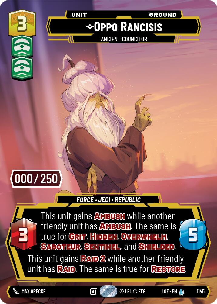 Oppo Rancisis - Ancient Councilor (1145) (Serialized) (1145) [Legends of the Force] | Exor Games New Glasgow