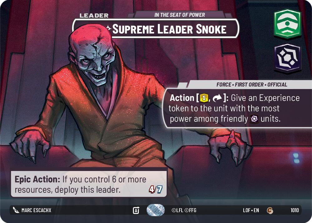 Supreme Leader Snoke - In the Seat of Power (1010) (Showcase) (1010) [Legends of the Force] | Exor Games New Glasgow