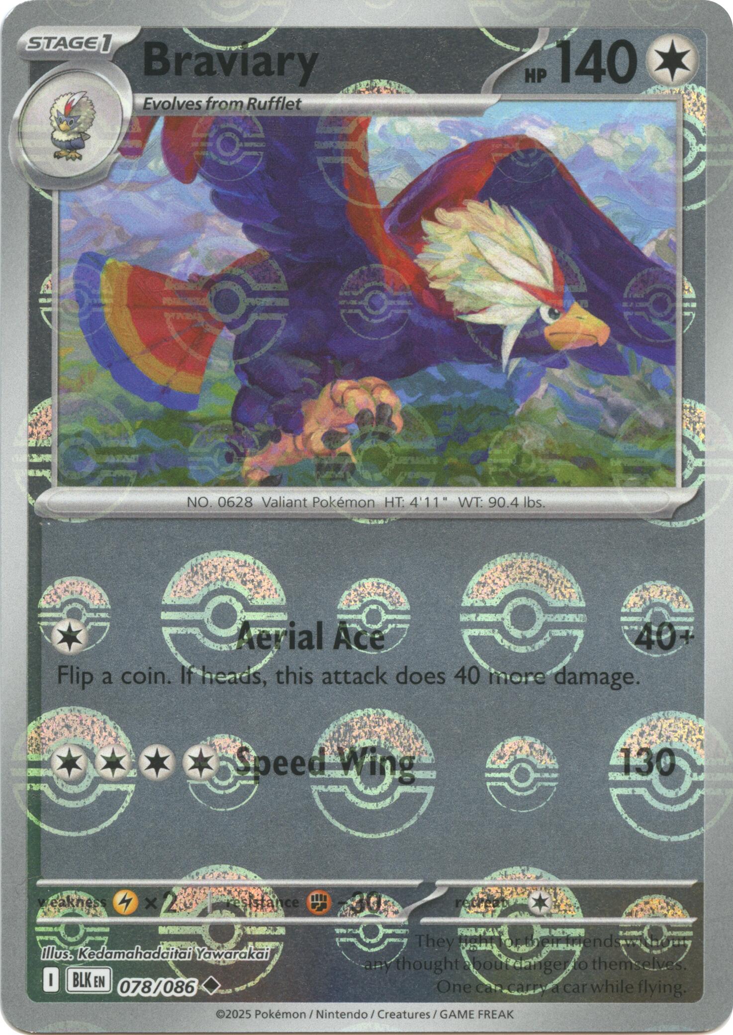 Braviary (078/086) (Poke Ball Pattern) [Scarlet & Violet: Black Bolt] | Exor Games New Glasgow