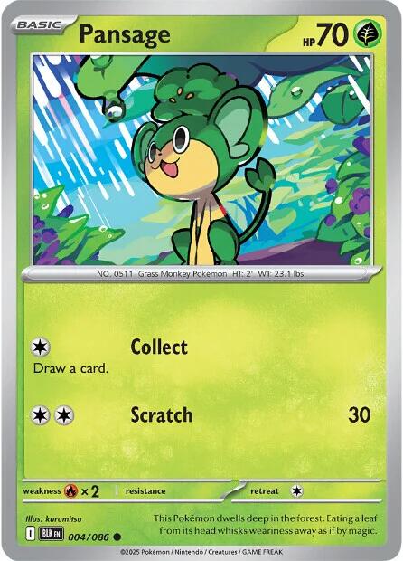 Pansage (004/086) [Scarlet & Violet: Black Bolt] | Exor Games New Glasgow