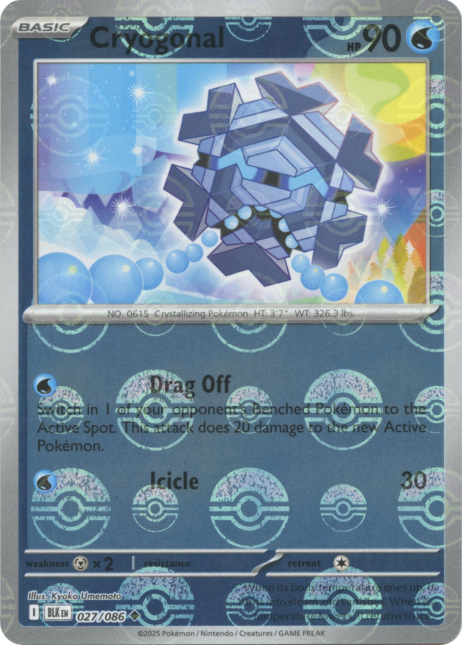 Cryogonal (027/086) (Poke Ball Pattern) [Scarlet & Violet: Black Bolt] | Exor Games New Glasgow