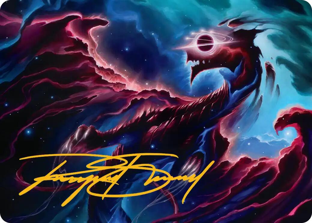 Nova Hellkite Art Card (18/54) (Gold-Stamped Signature) [Edge of Eternities Art Series] | Exor Games New Glasgow