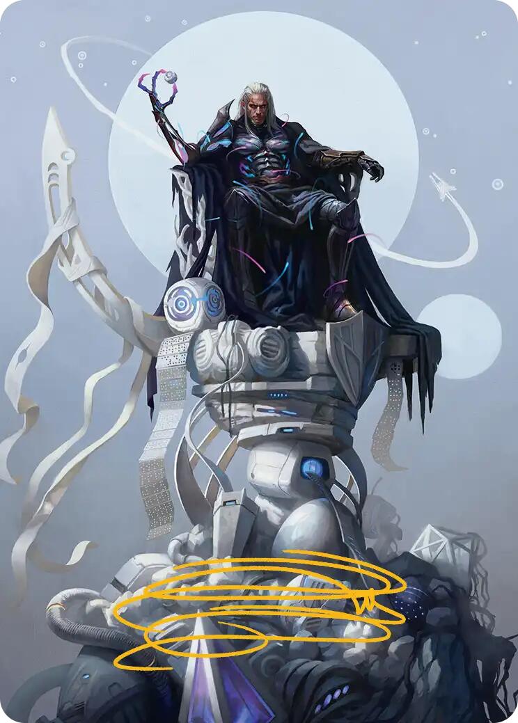 Tezzeret, Cruel Captain Art Card (35/54) (Gold-Stamped Signature) [Edge of Eternities Art Series] | Exor Games New Glasgow