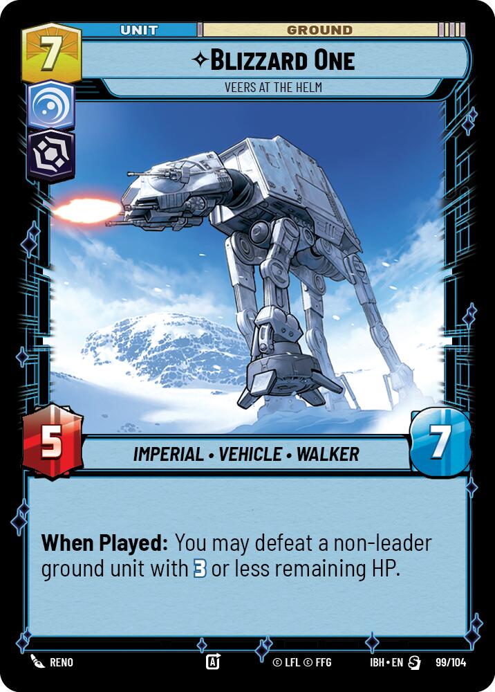 Blizzard One (99/104) - Veers at the Helm (99/104) [Intro Battle: Hoth] | Exor Games New Glasgow