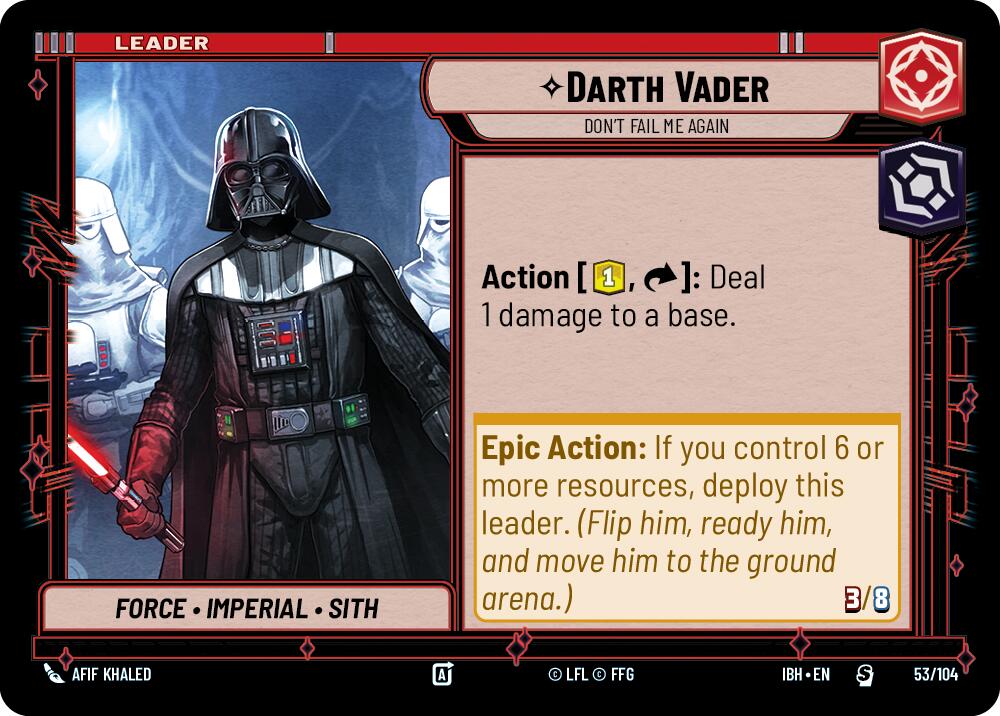 Darth Vader (53/104) - Don't Fail Me Again (53/104) [Intro Battle: Hoth] | Exor Games New Glasgow