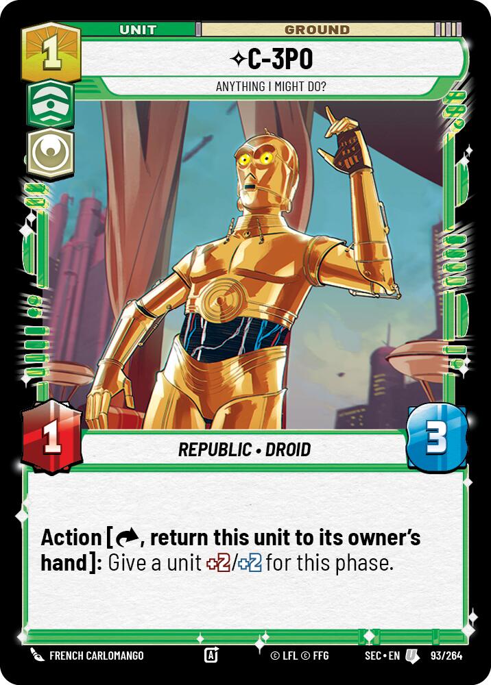 C-3PO (93/264) - Anything I Might Do? (93/264) [Secrets of Power] | Exor Games New Glasgow