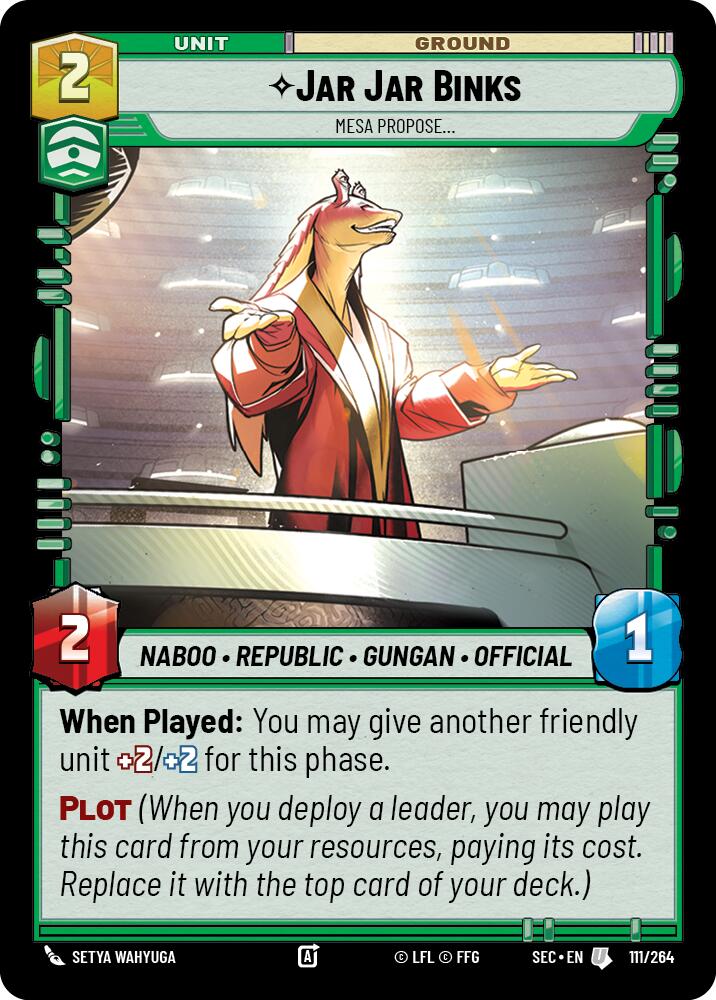 Jar Jar Binks (111/264) - Mesa Propose (111/264) [Secrets of Power] | Exor Games New Glasgow