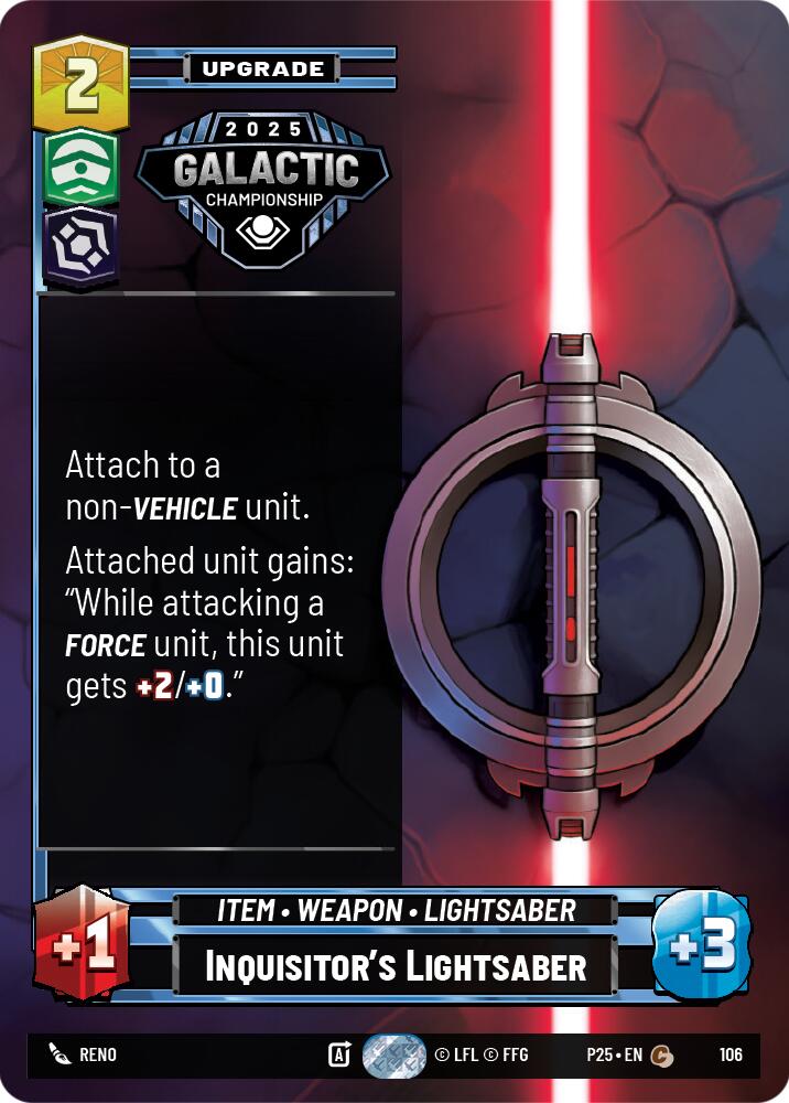 Inquisitor's Lightsaber (106) (106) [Organized Play Promos] | Exor Games New Glasgow