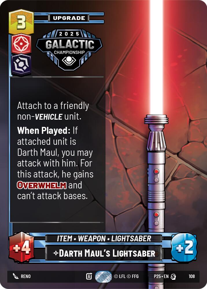 Darth Maul's Lightsaber (108) (108) [Organized Play Promos] | Exor Games New Glasgow