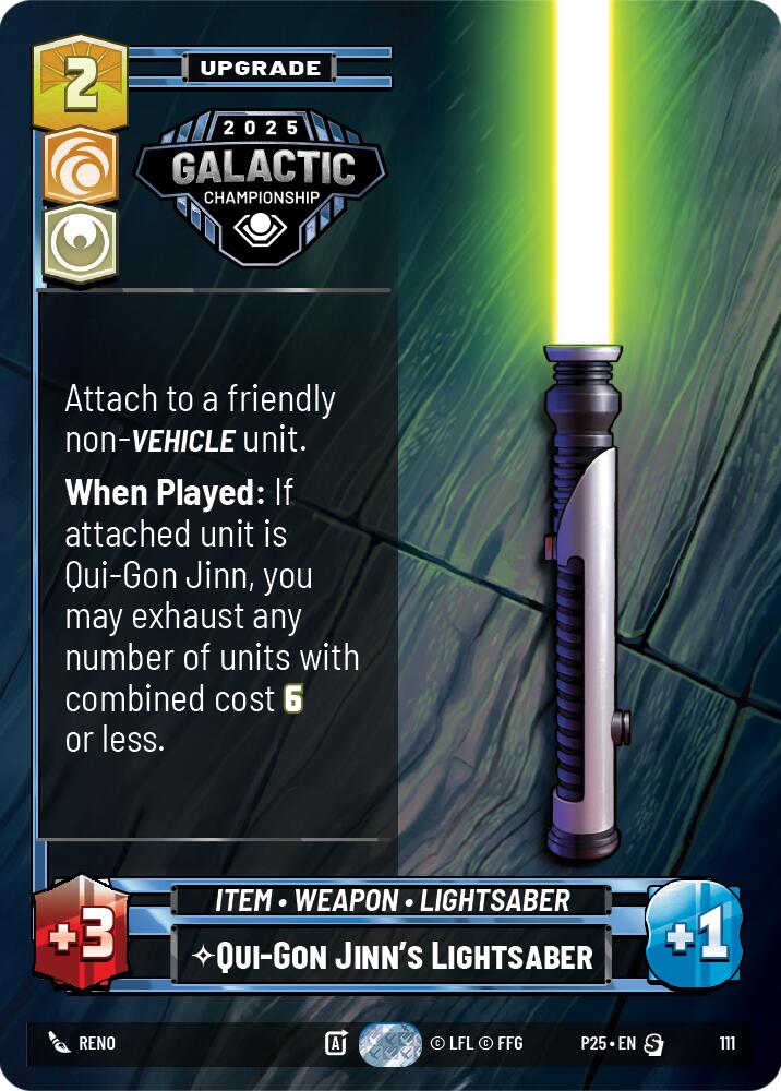 Qui-Gon Jinn's Lightsaber (111) (111) [Organized Play Promos] | Exor Games New Glasgow