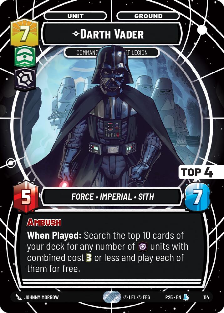 Darth Vader (113) - Commanding the First Legion (Top 4) (113) [Organized Play Promos] | Exor Games New Glasgow
