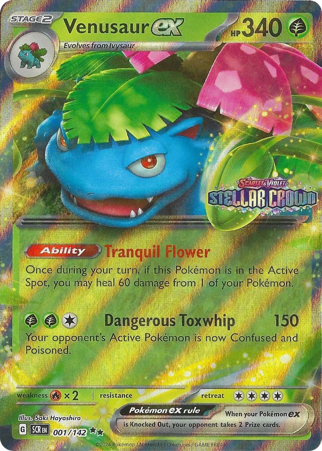 Venusaur ex (001/142) (Stellar Crown Stamp) [Miscellaneous Cards] | Exor Games New Glasgow