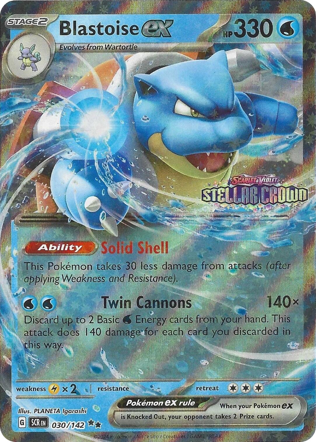 Blastoise ex (030/142) (Stellar Crown Stamp) [Miscellaneous Cards] | Exor Games New Glasgow