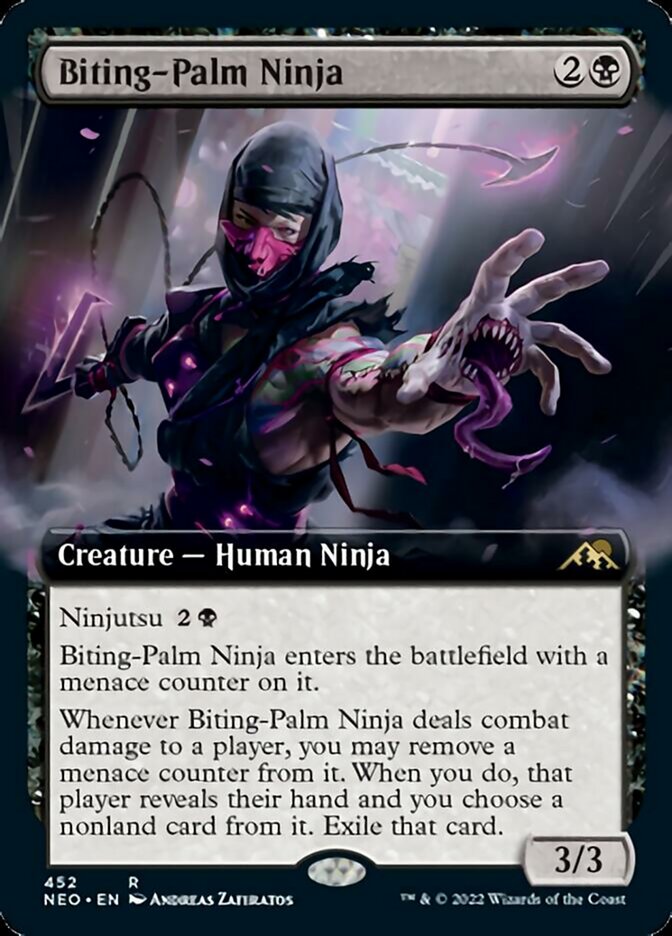 Biting-Palm Ninja (Extended Art) [Kamigawa: Neon Dynasty] | Exor Games New Glasgow