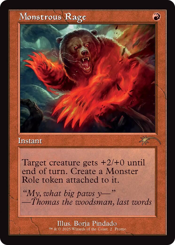 Monstrous Rage (Retro Frame) [Standard Showdown Promos] | Exor Games New Glasgow