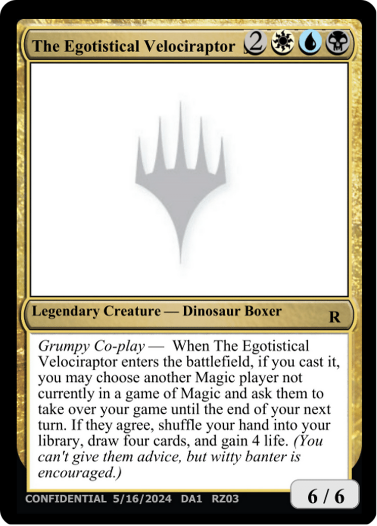 The Egotistical Velociraptor [Mystery Booster 2 Playtest Cards] | Exor Games New Glasgow