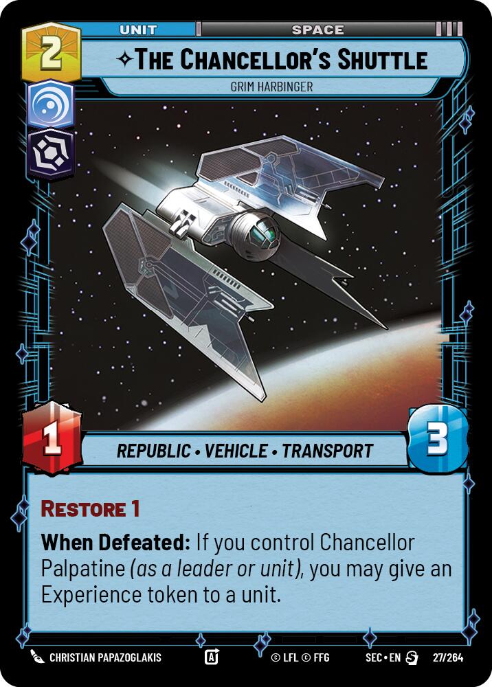 The Chancellor's Shuttle - Grim Harbinger (27/264) (27/264) [Secrets of Power] | Exor Games New Glasgow