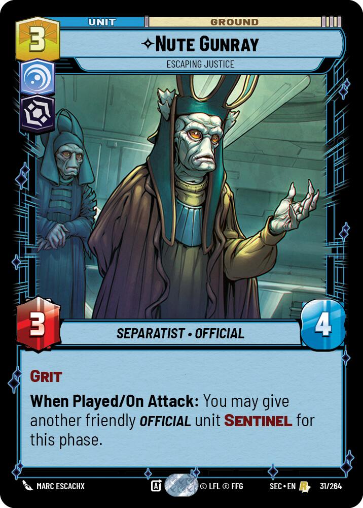 Nute Gunray - Escaping Justice (31/264) (31/264) [Secrets of Power] | Exor Games New Glasgow